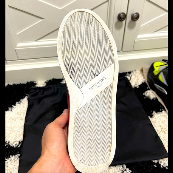 EUC Men’s Size 8 Givenchy Urban Street Leather Low-top Sneakers In Red/Olive - Picture 12 of 13